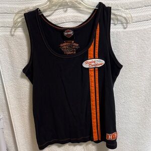 Harley-Davidson Black Tank Top with Orange Stripe El Paso Tx T8